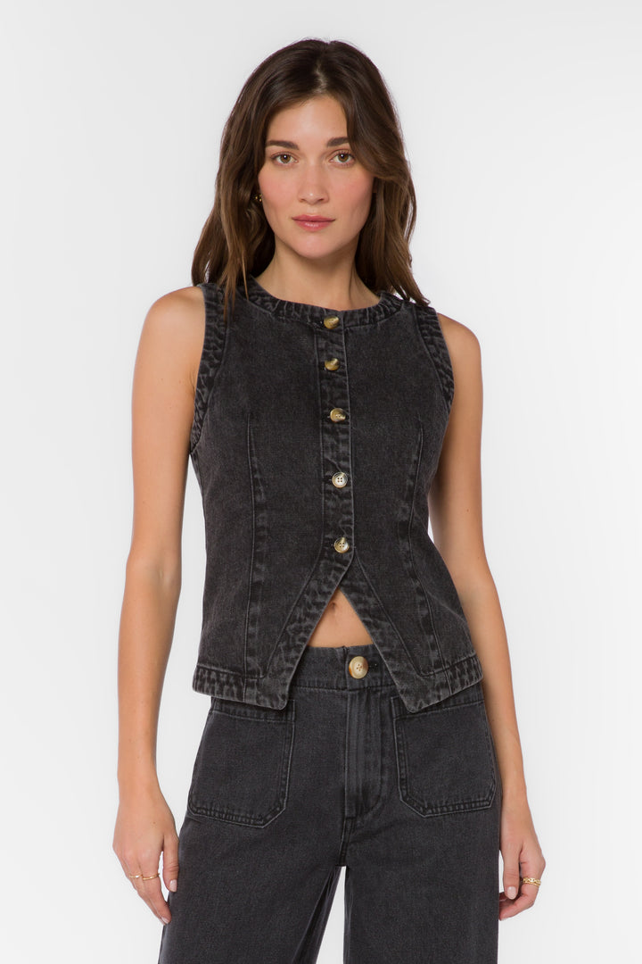 Ardel Faded Black Denim Vest