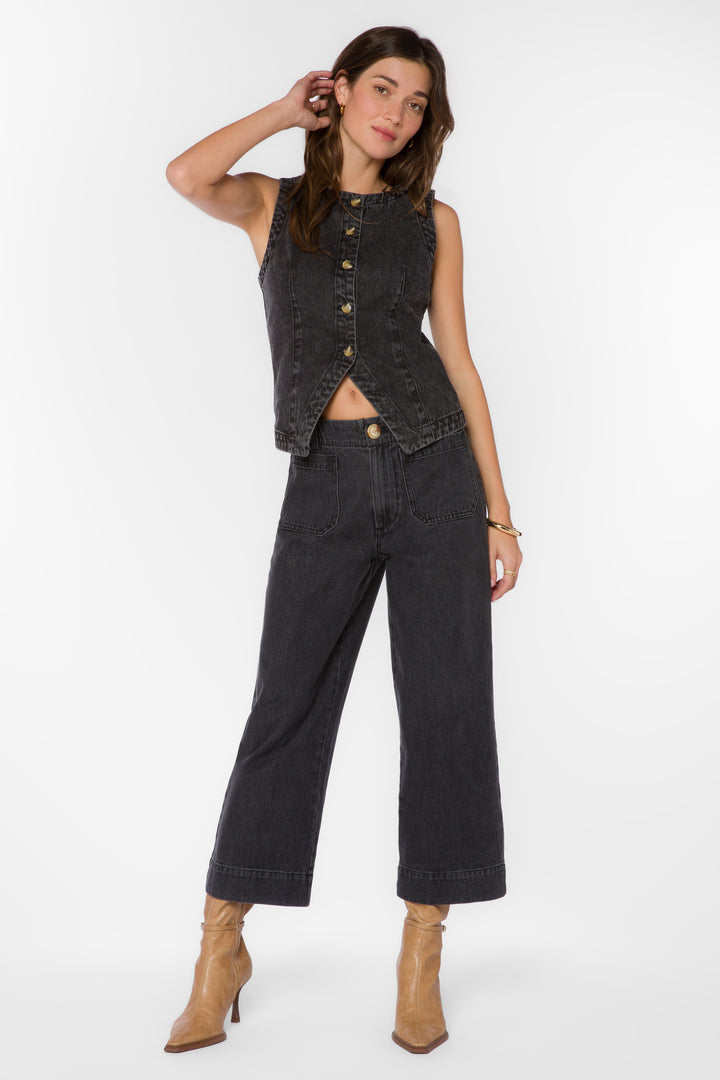 Ardel Faded Black Denim Vest