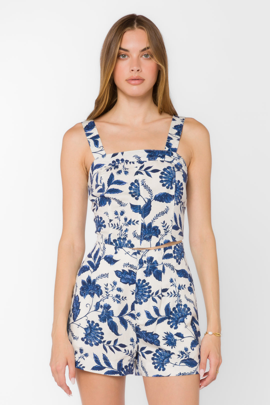 Aries Blue Floral Top - Tops - Velvet Heart Clothing