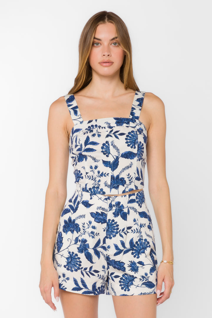 Aries Blue Floral Top - Tops - Velvet Heart Clothing