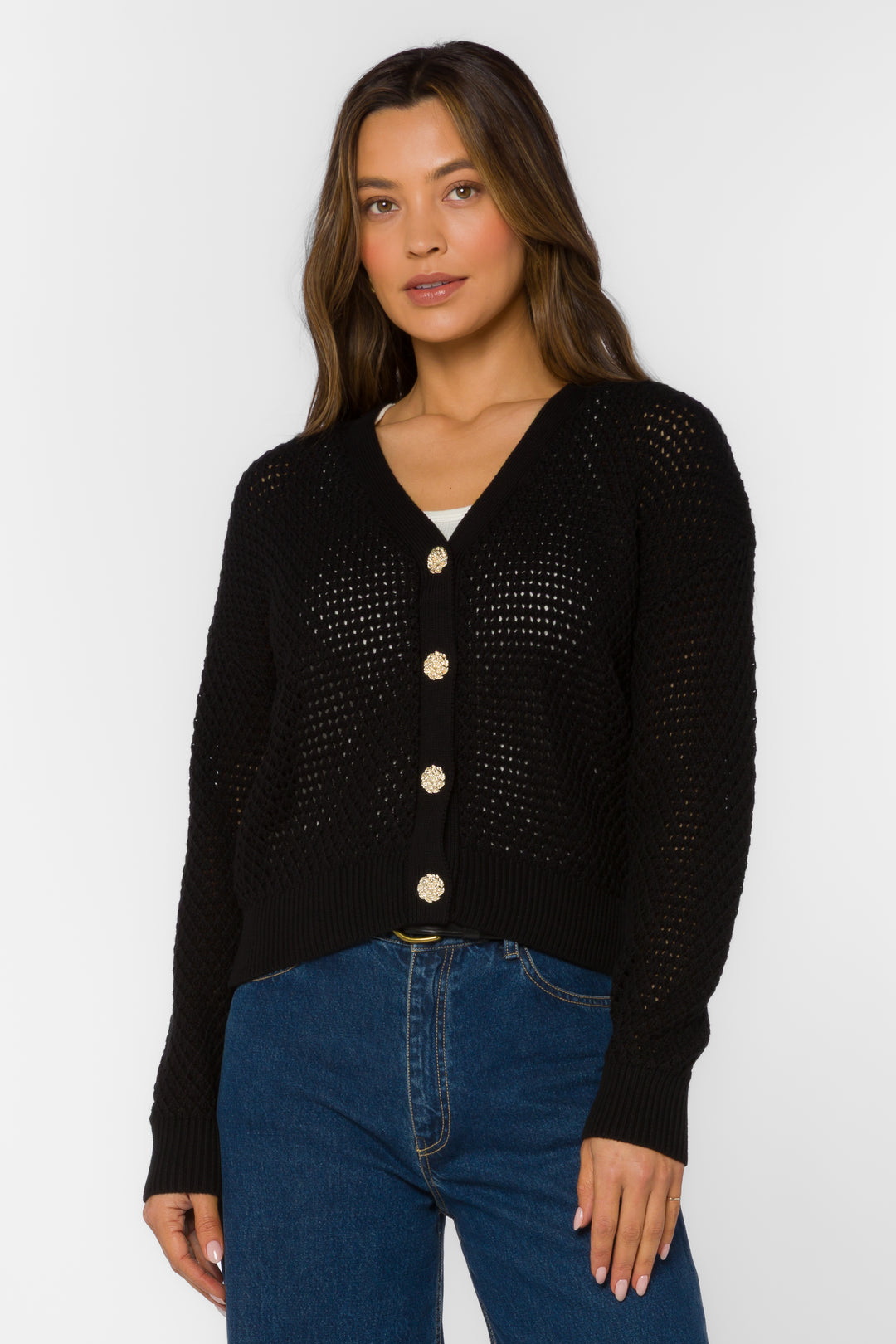 Aris Black Cardigan - Sweaters - Velvet Heart Clothing