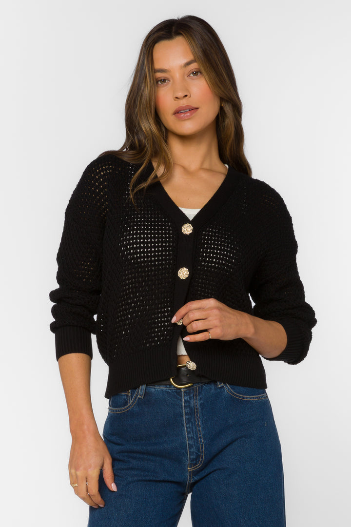 Aris Black Cardigan - Sweaters - Velvet Heart Clothing