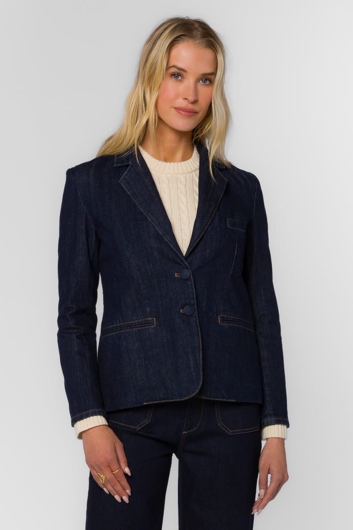 Aristide Raw Blue Blazer - Jackets & Outerwear - Velvet Heart Clothing