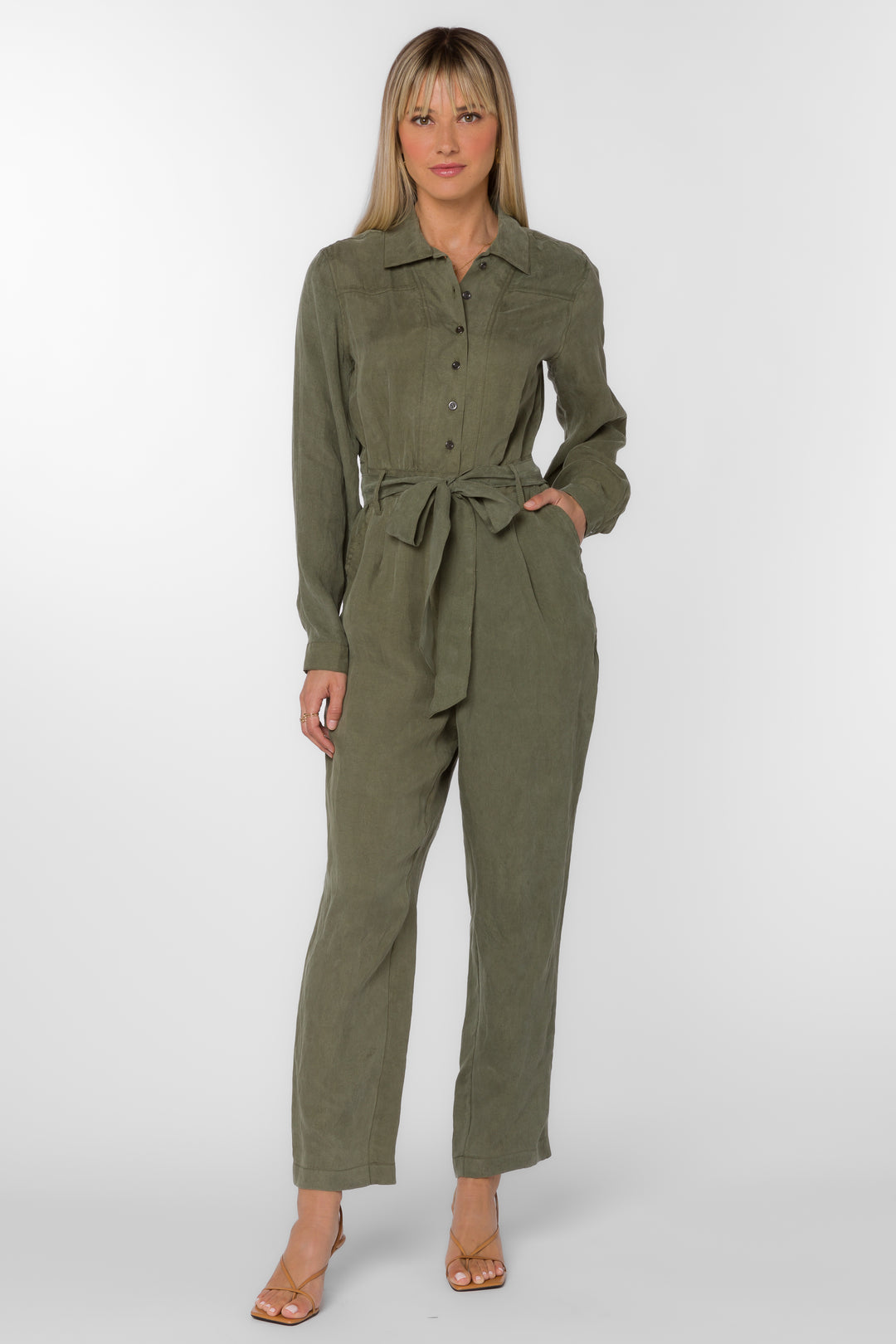 Arkin Olive Jumpsuit - Jumpsuits & Rompers - Velvet Heart Clothing