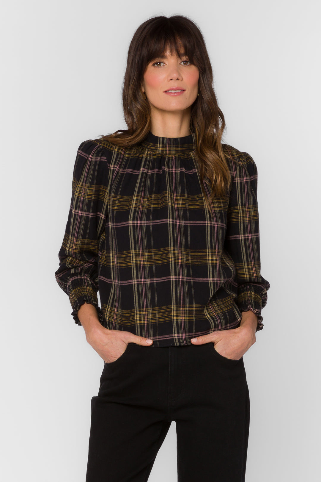 Arlene Multi Plaid Top - Tops - Velvet Heart Clothing