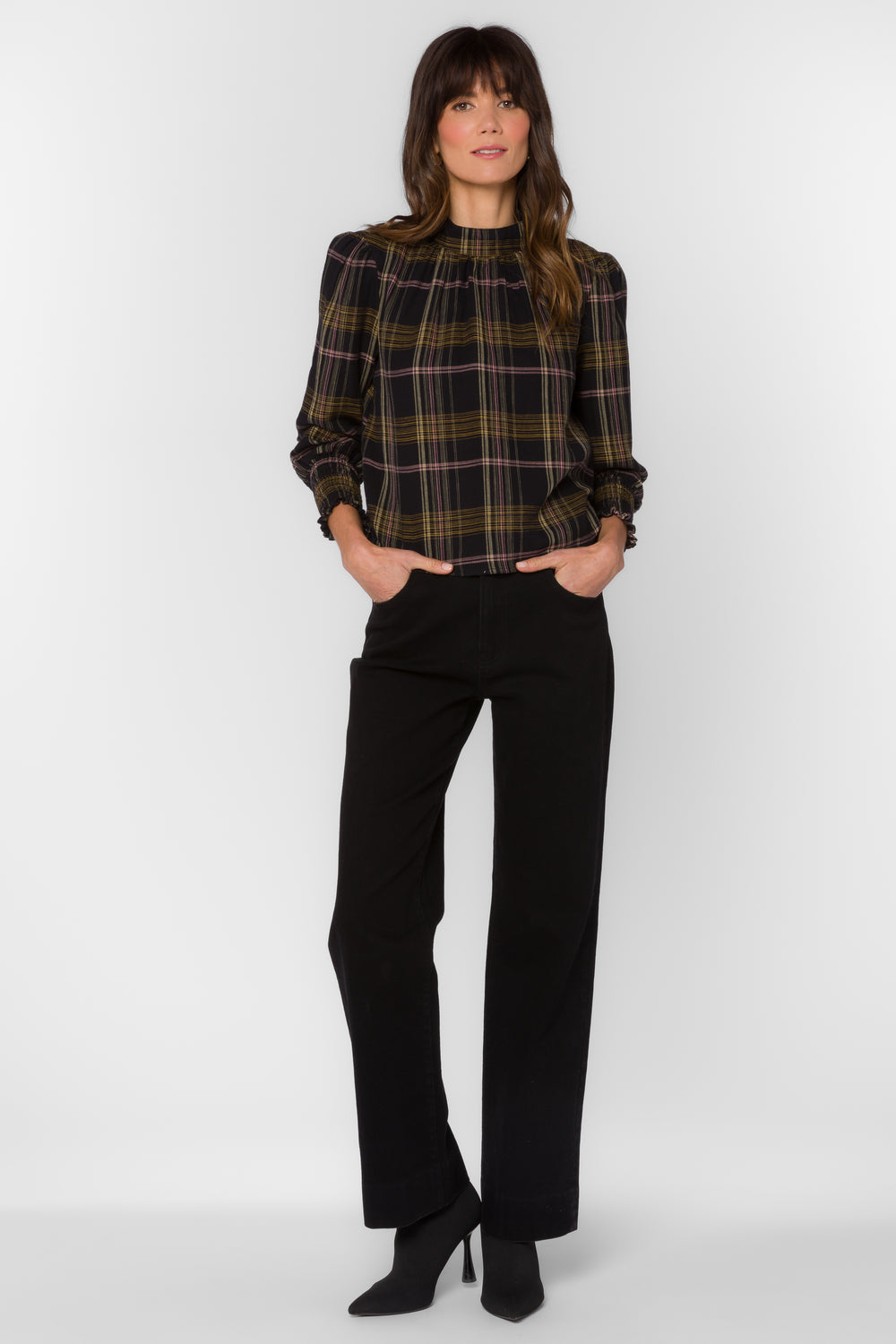 Arlene Multi Plaid Top - Tops - Velvet Heart Clothing
