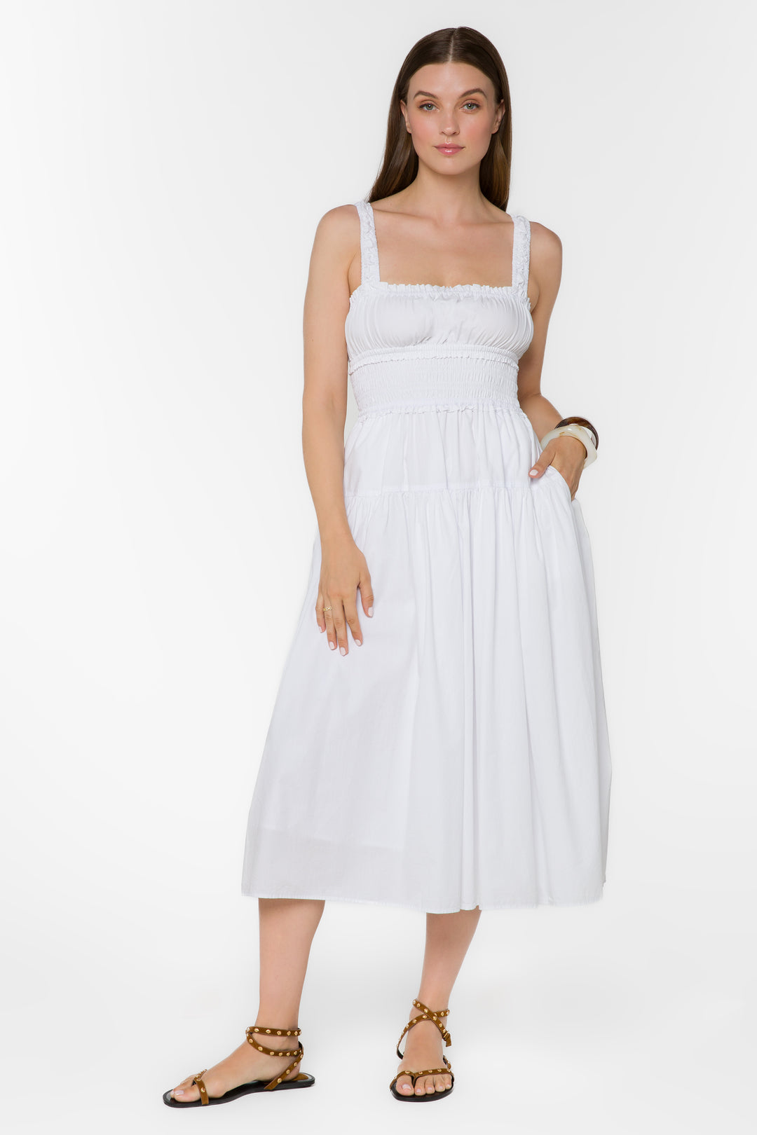 Armine Optic White Dress - Dresses - Velvet Heart Clothing