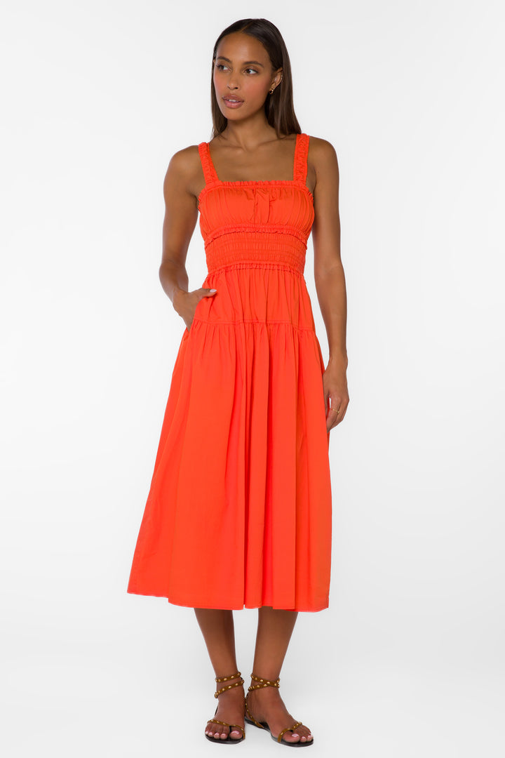 Armine Orange Dress - Dresses - Velvet Heart Clothing