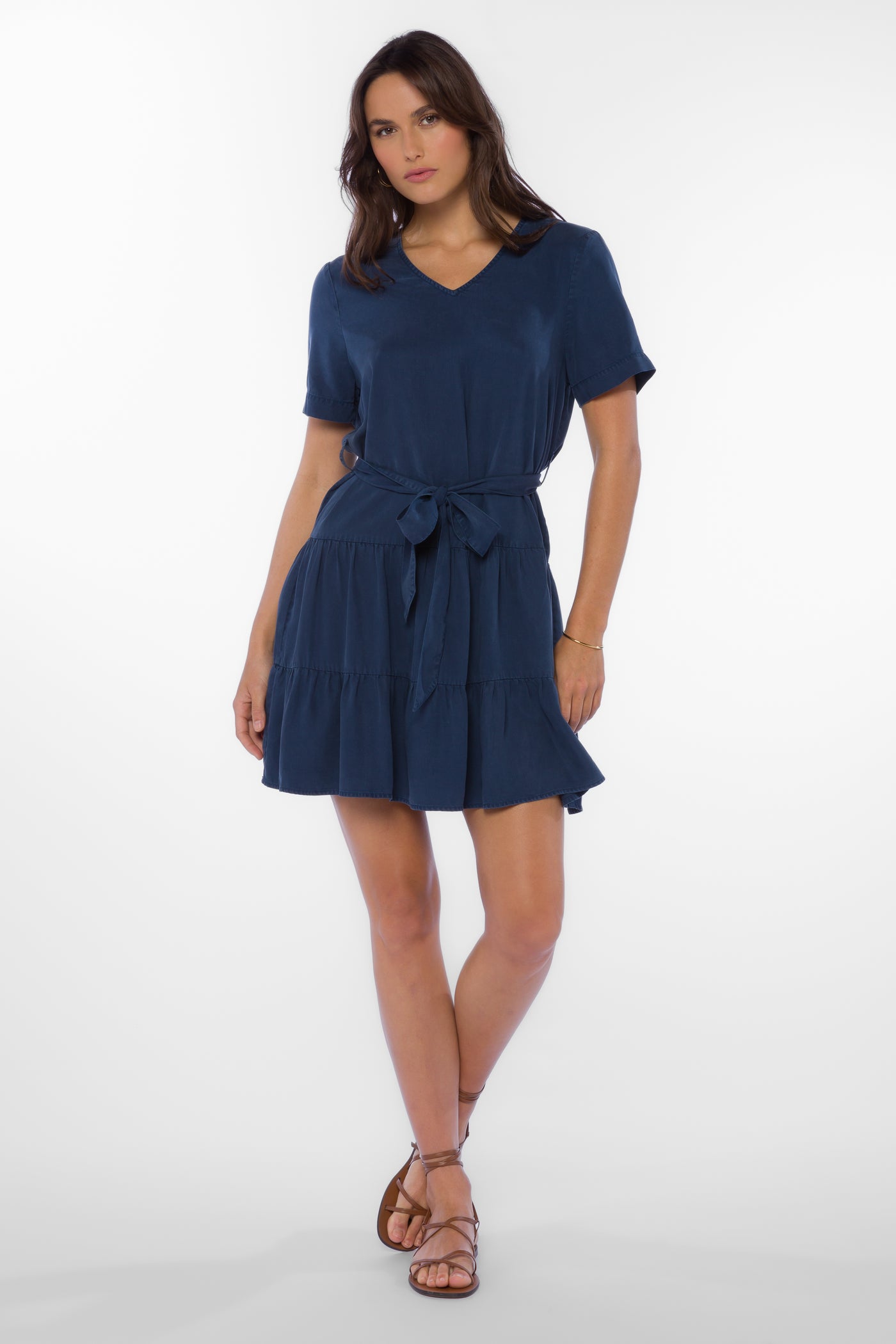 Arrow French Navy Dress - Dresses - Velvet Heart Clothing