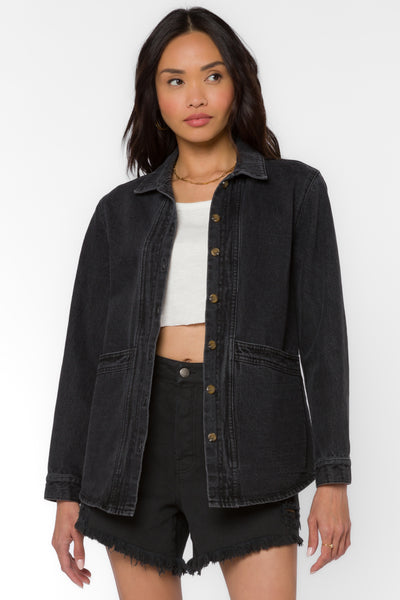 Astrid Black Denim Jacket - Jackets & Outerwear - Velvet Heart Clothing