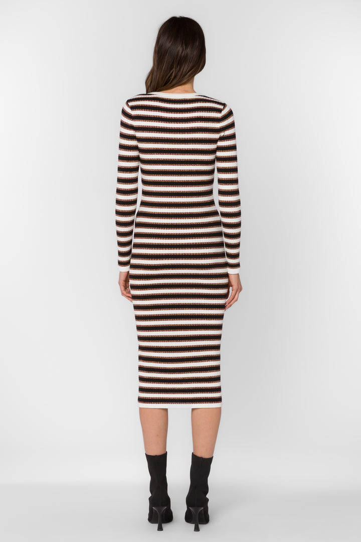 Aubriana Gold Stripe Dress - Dresses - Velvet Heart Clothing