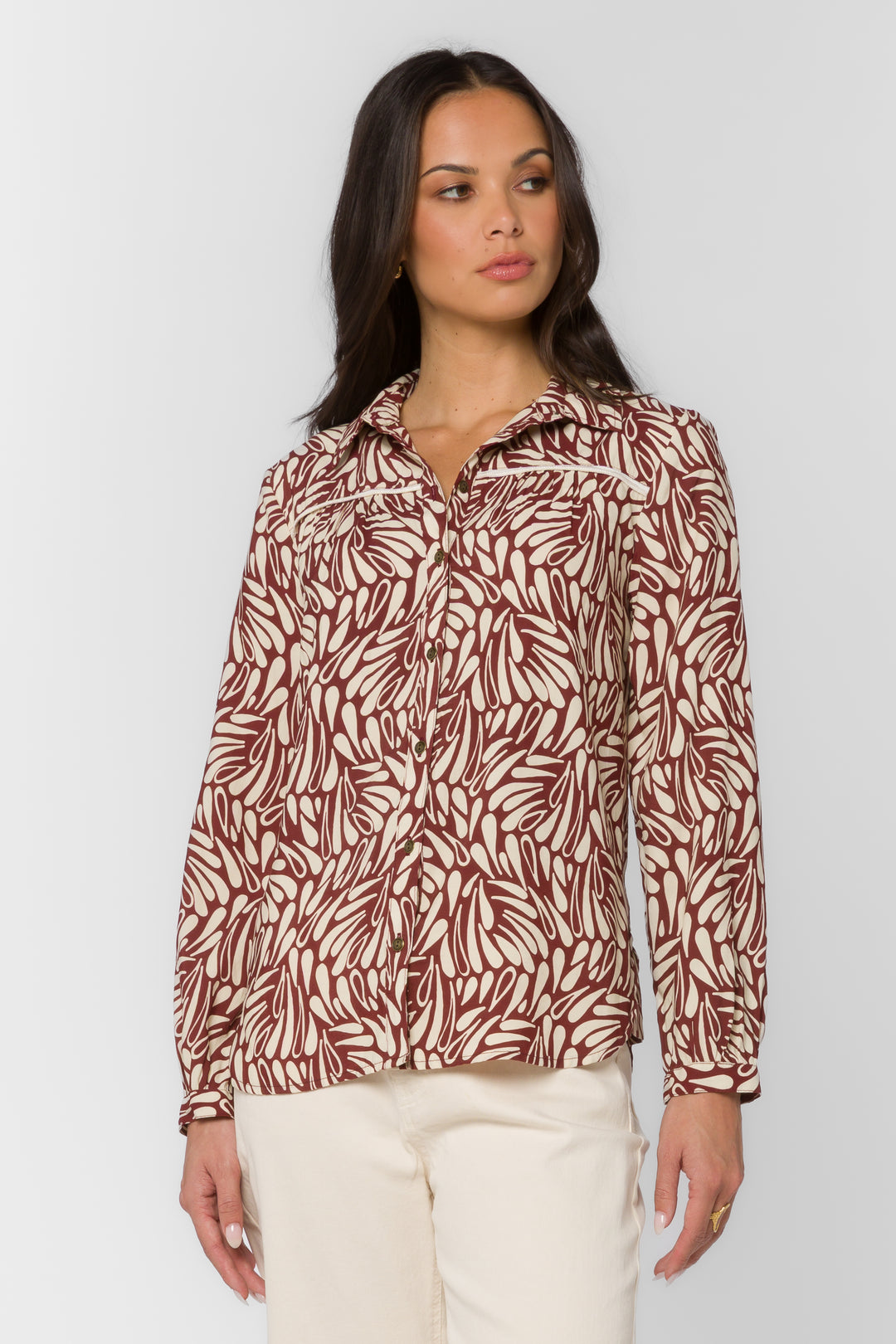 Aven Bordeaux Dew Shirt - Tops - Velvet Heart Clothing