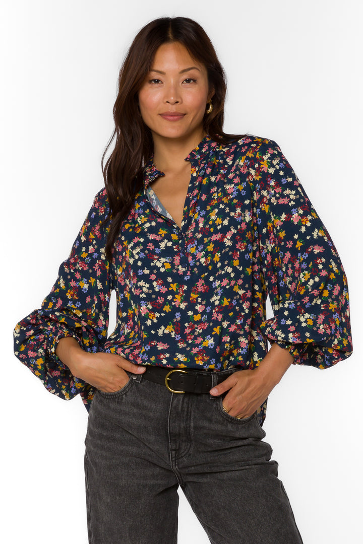 Avena Multi Ditsy Floral Blouse - Tops - Velvet Heart Clothing