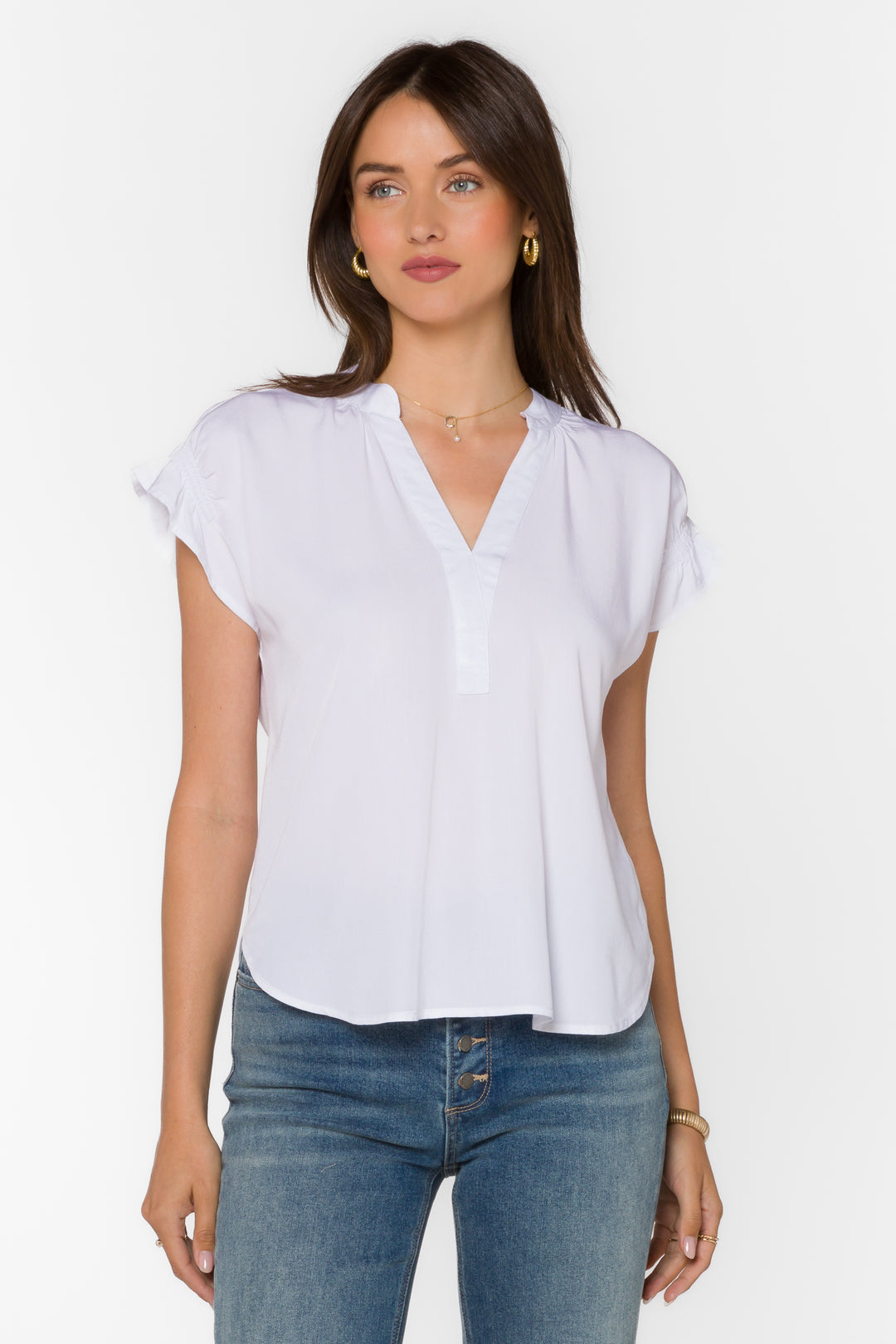 Avery Optic White Top - Tops - Velvet Heart Clothing