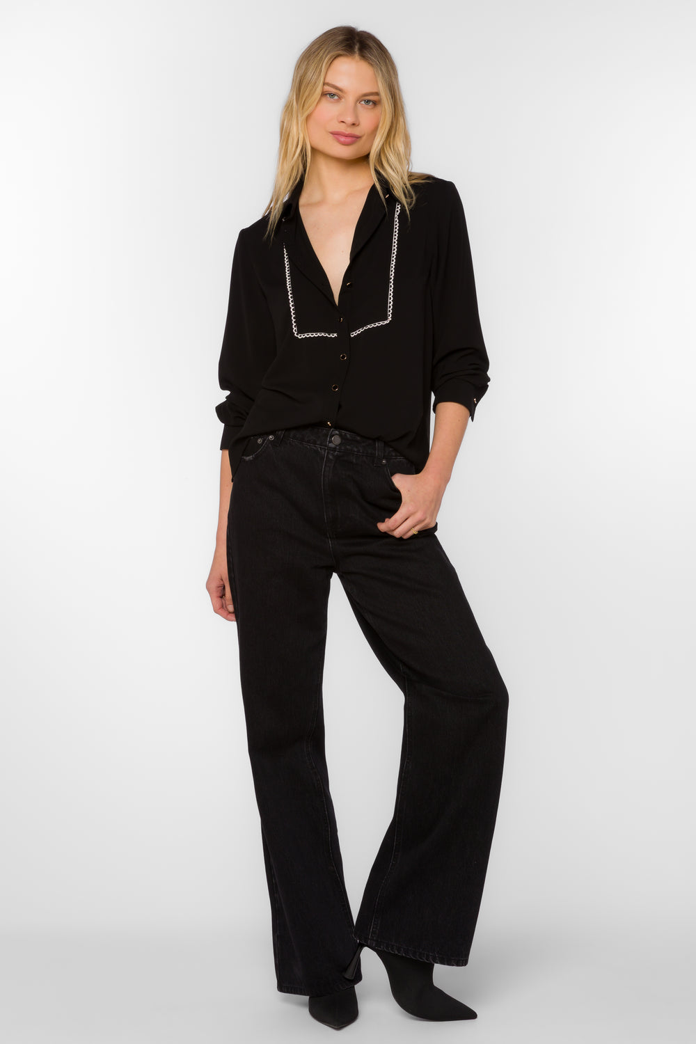 Avianna Black Top - Tops - Velvet Heart Clothing