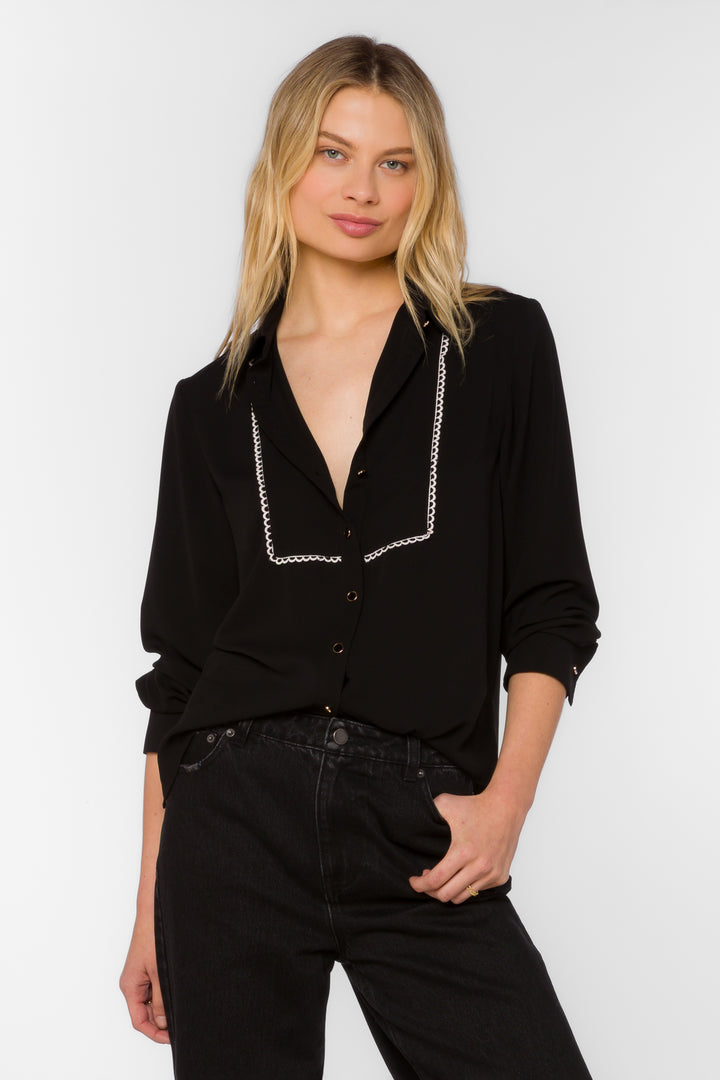 Avianna Black Top - Tops - Velvet Heart Clothing