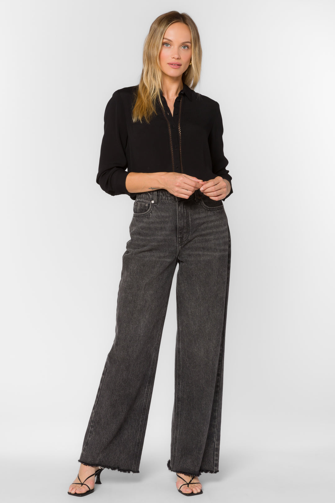 Bally Black Shirt - Tops - Velvet Heart Clothing