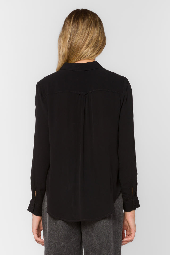 Bally Black Shirt - Tops - Velvet Heart Clothing