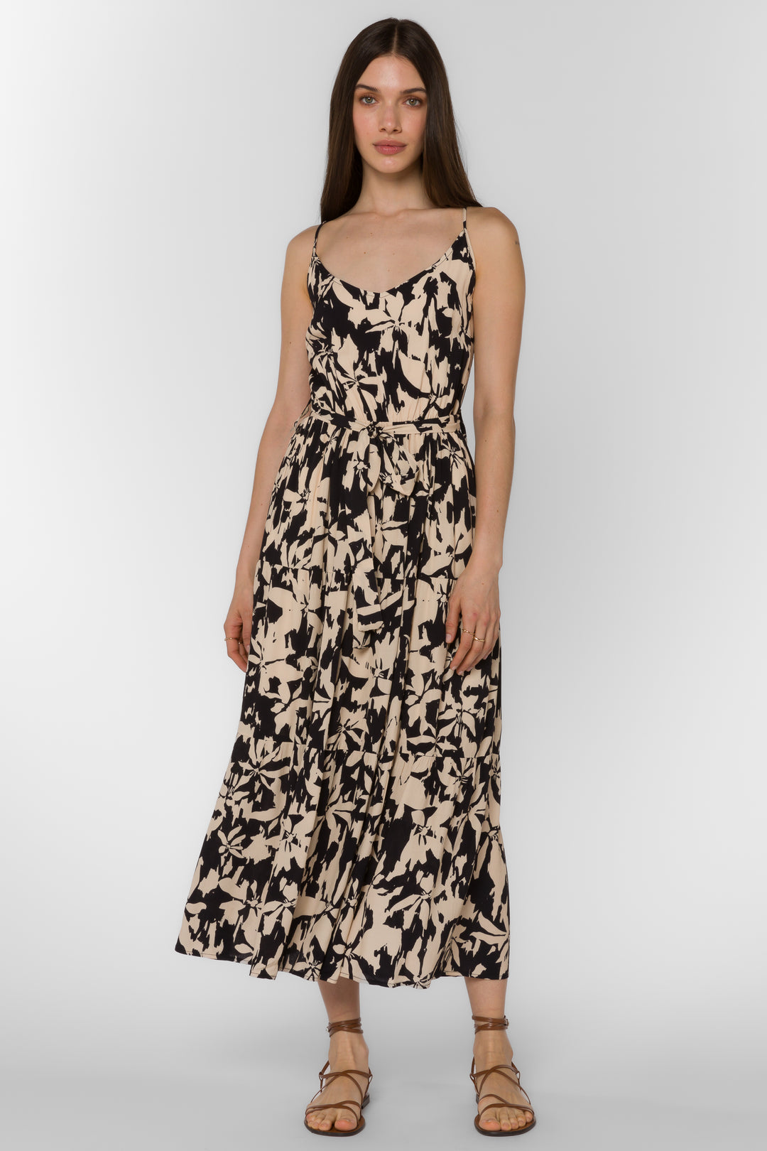 Barbados Black Cream Floral Dress - Dresses - Velvet Heart Clothing