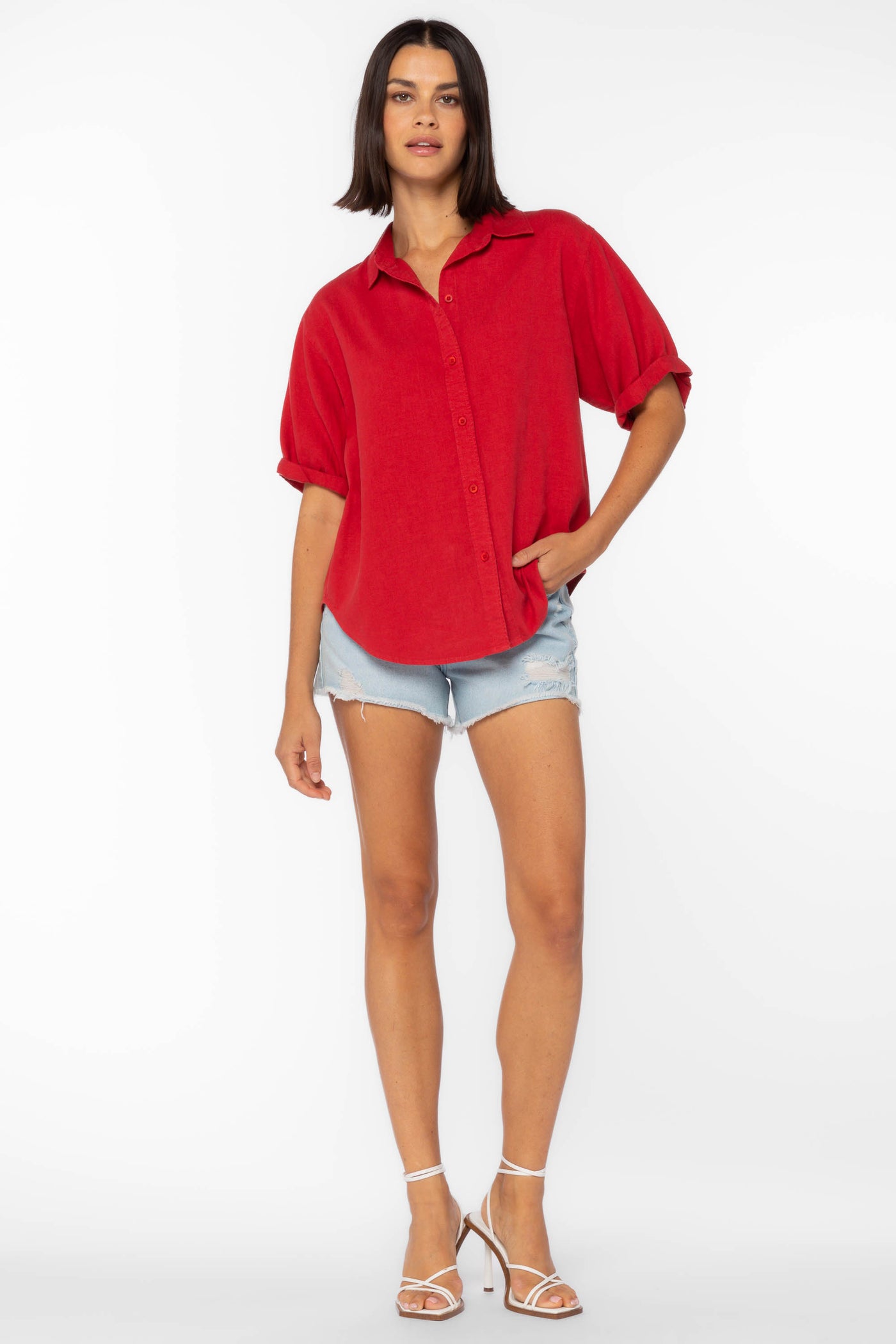 Barley Red Shirt - Tops - Velvet Heart Clothing