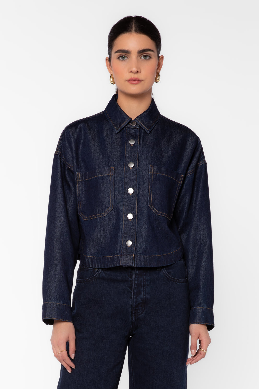 Bastille Indigo Cropped Denim Shirt