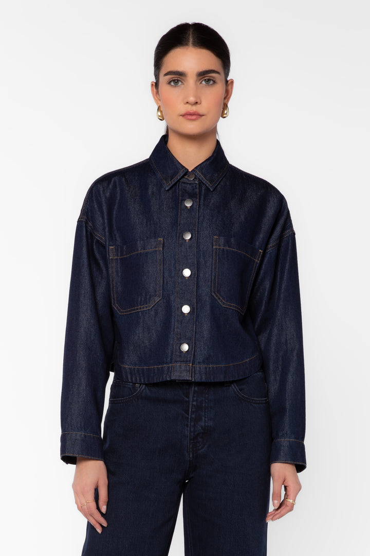 Bastille Indigo Cropped Denim Shirt