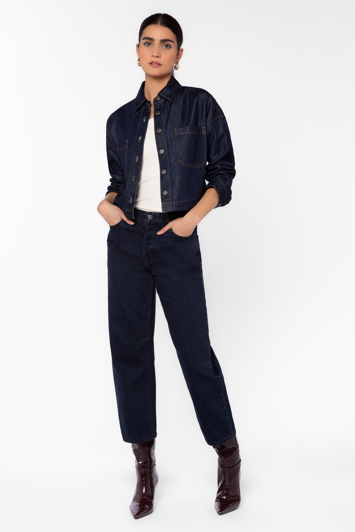 Bastille Indigo Cropped Denim Shirt
