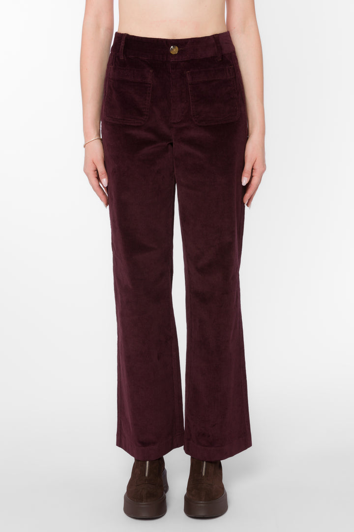 Becker Deep Plum Pants - Bottoms - Velvet Heart Clothing