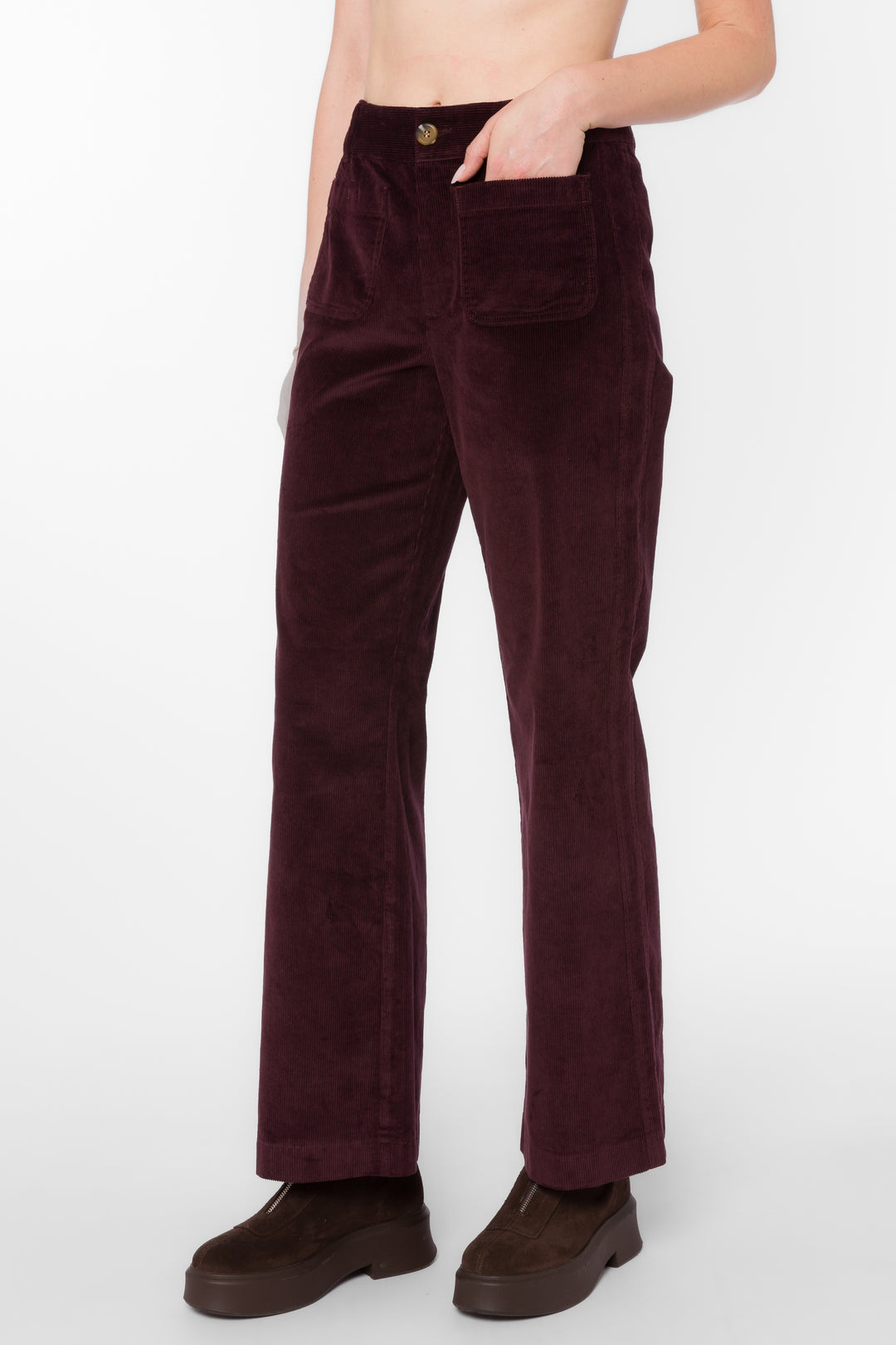 Becker Deep Plum Pants - Bottoms - Velvet Heart Clothing
