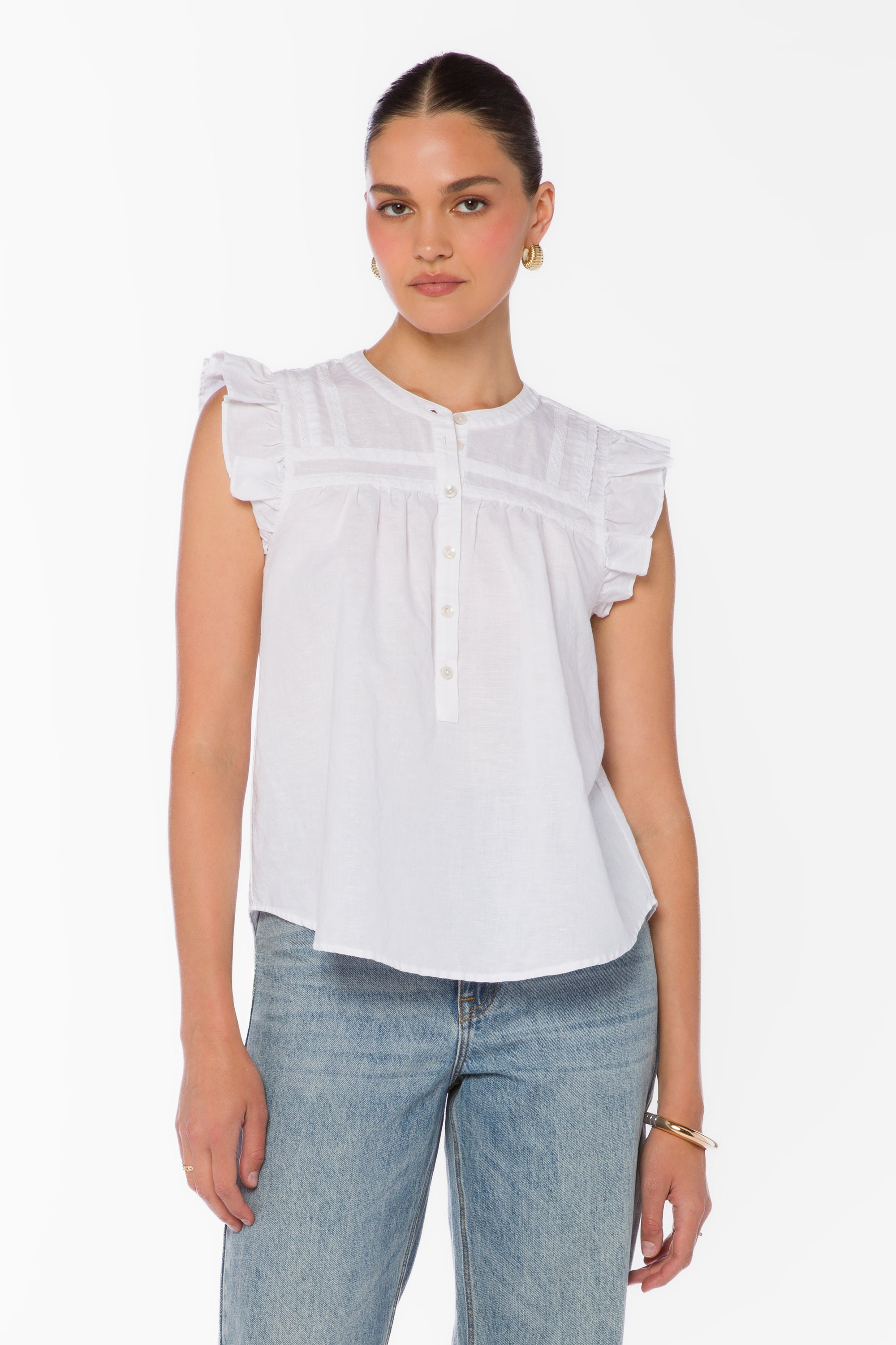 Beckett White Top - Tops - Velvet Heart Clothing