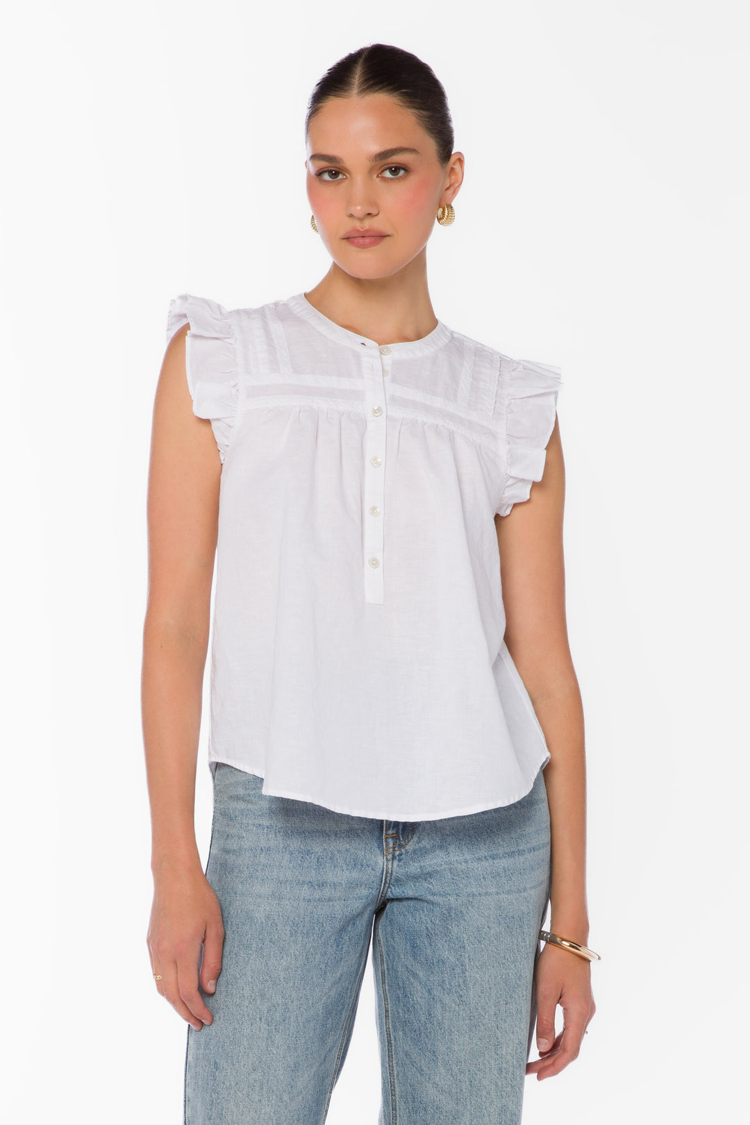 Beckett White Top - Tops - Velvet Heart Clothing