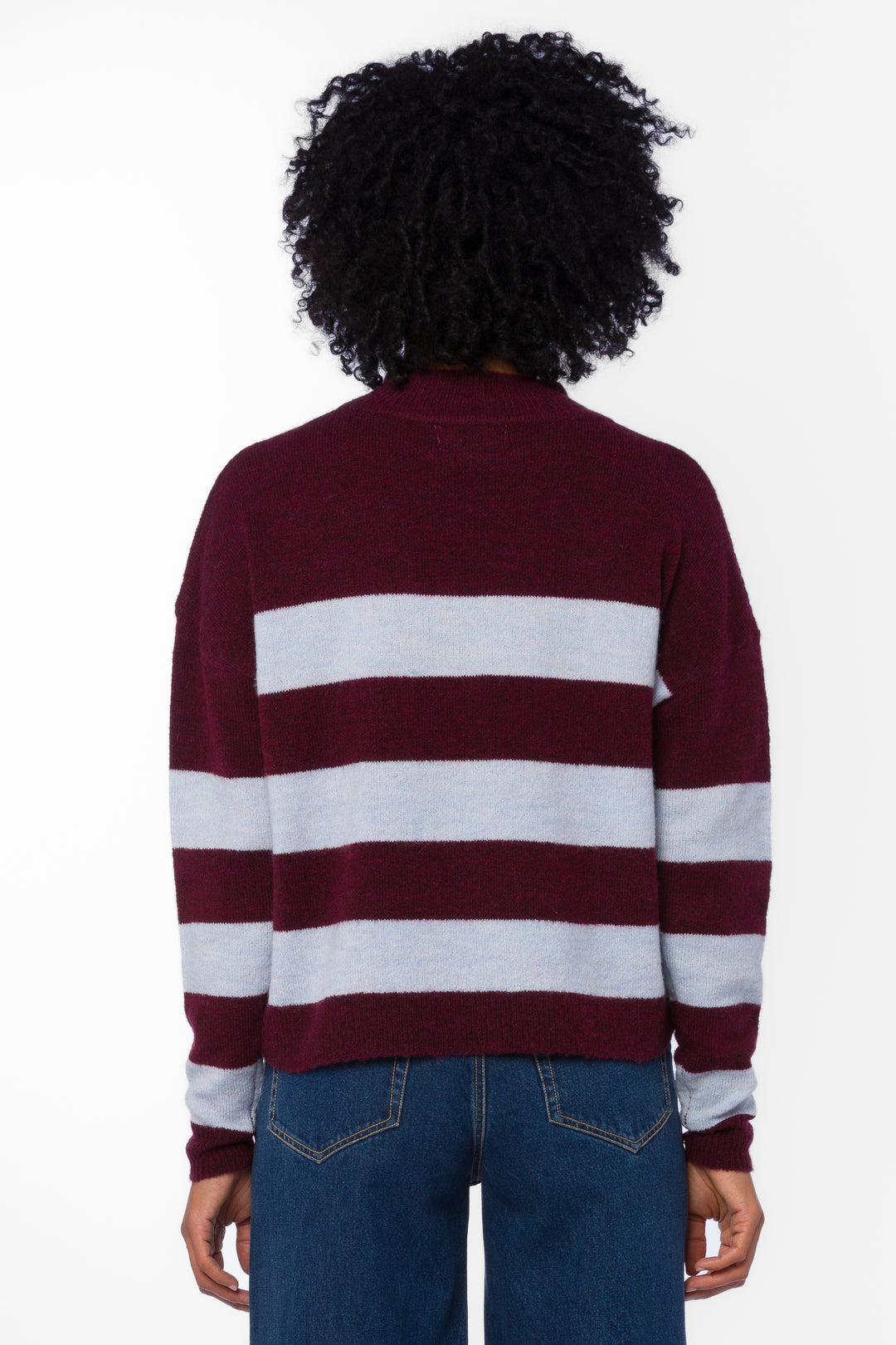 Belinda Bordeaux Rugby Stripe Sweater - Sweaters - Velvet Heart Clothing