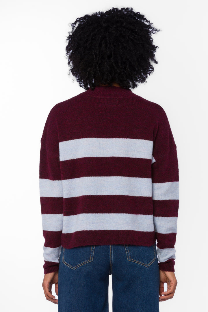 Belinda Bordeaux Rugby Stripe Sweater - Sweaters - Velvet Heart Clothing