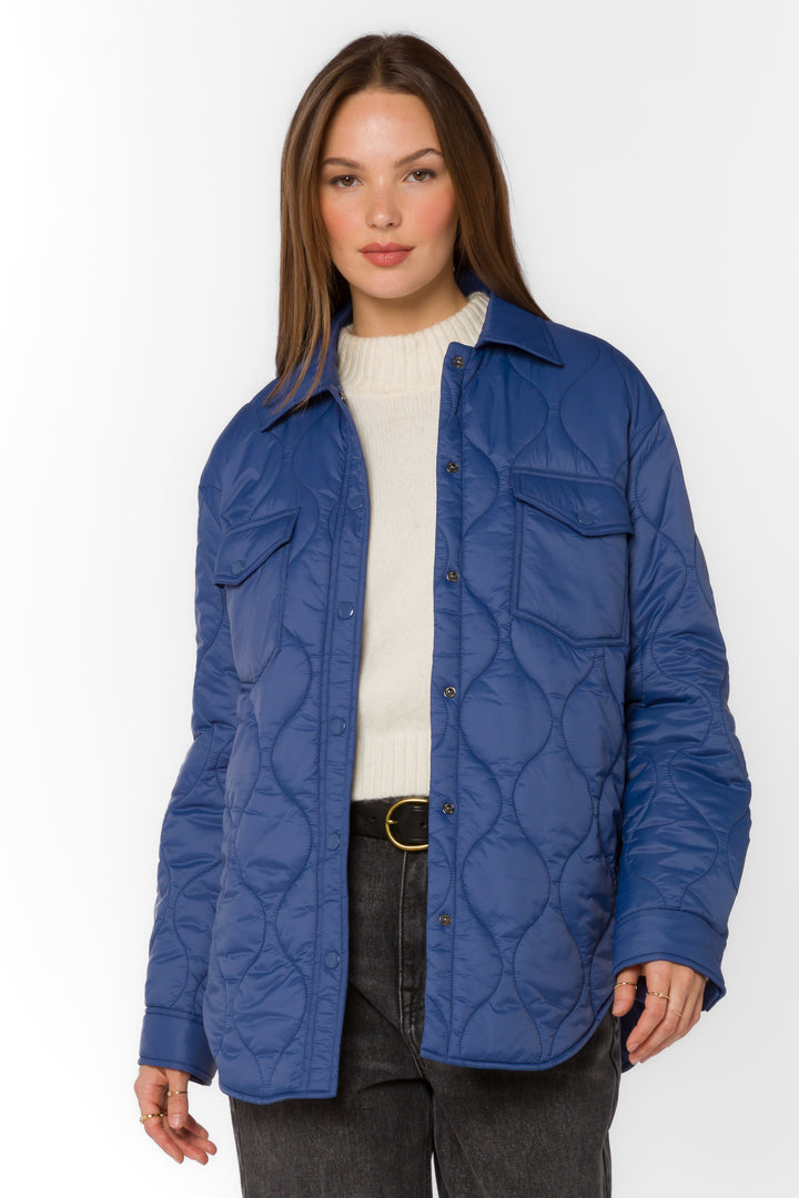 Bella Deep Cobalt Puffer Jacket - Jackets & Outerwear - Velvet Heart Clothing