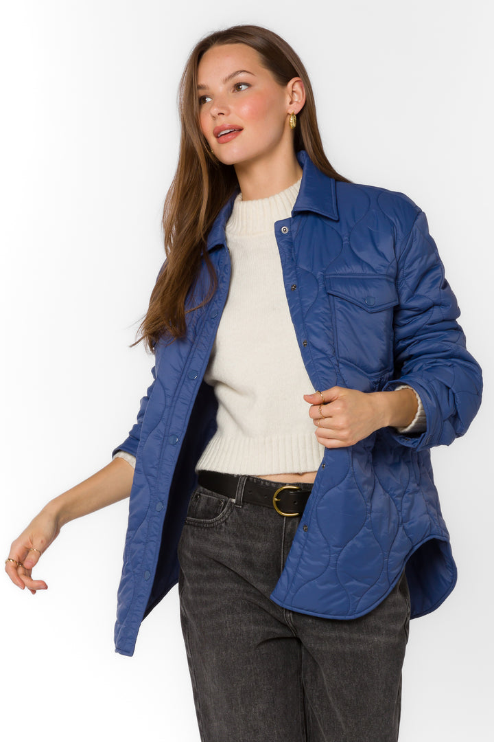 Bella Deep Cobalt Puffer Jacket - Jackets & Outerwear - Velvet Heart Clothing