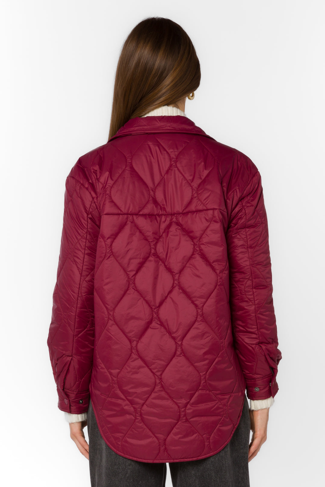 Bella Wine Puffer Jacket - Jackets & Outerwear - Velvet Heart Clothing