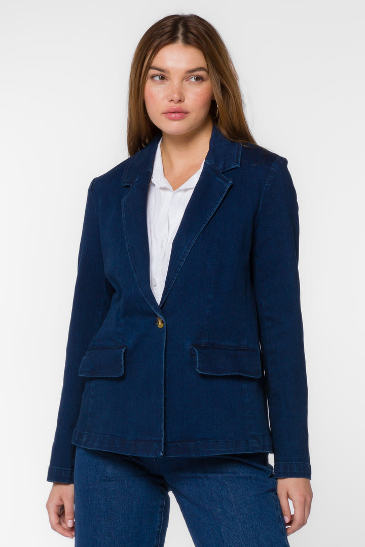 Beni Dark Denim Blazer - Jackets & Outerwear - Velvet Heart Clothing