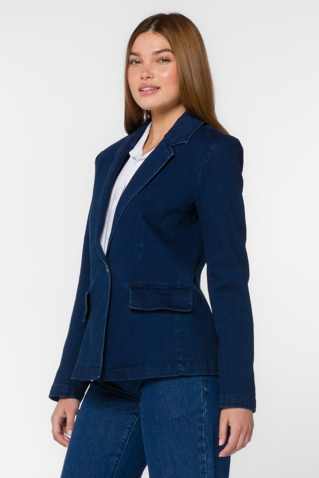 Beni Dark Denim Blazer - Jackets & Outerwear - Velvet Heart Clothing