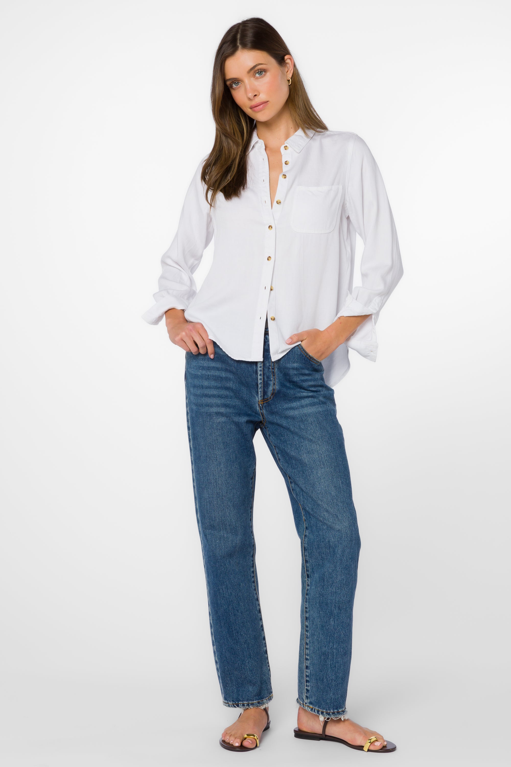 Bennett Optic White Shirt – Velvet Heart Clothing