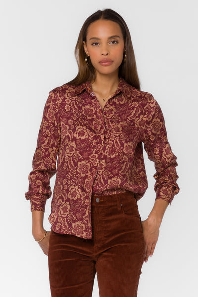 Bcannie Mesh Blouse Navy Pink Heart main image 1