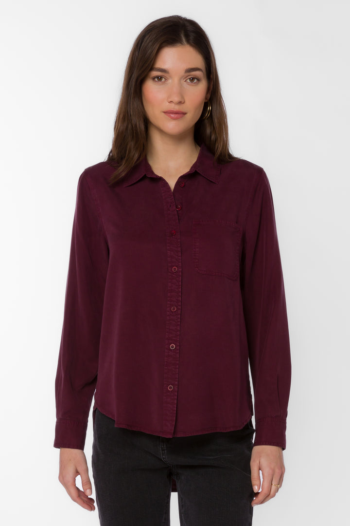 Bennett Prune Shirt - Tops - Velvet Heart Clothing