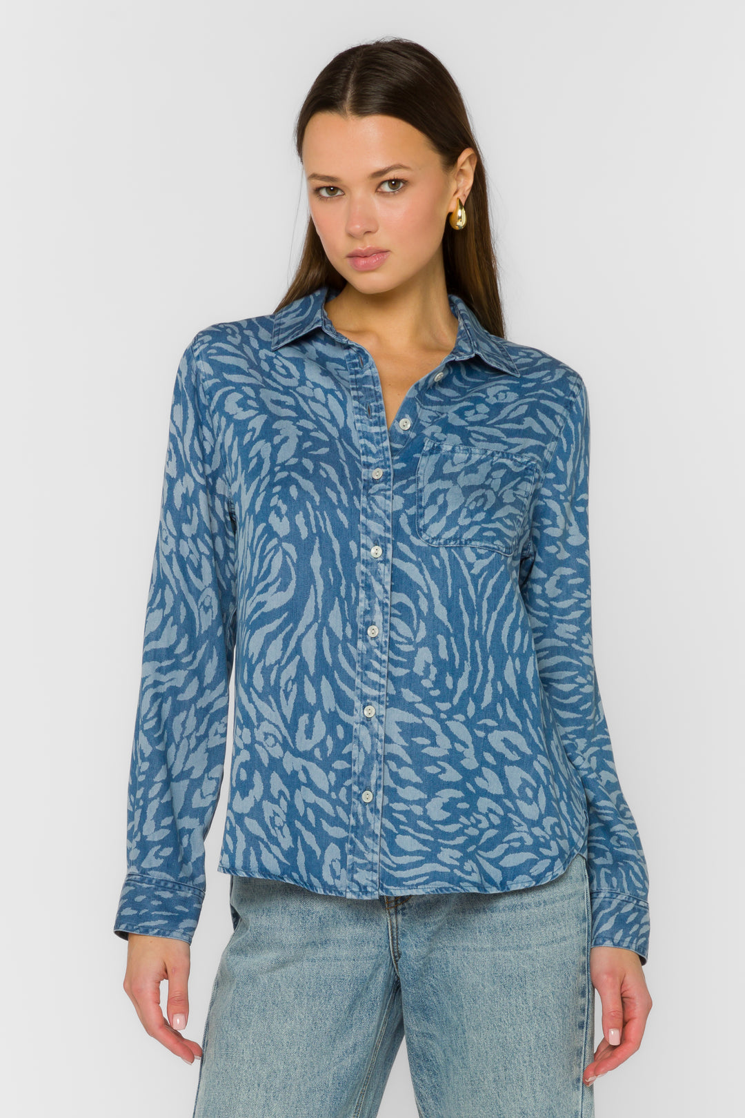 Bennett Blue Skin Shirt - Tops - Velvet Heart Clothing