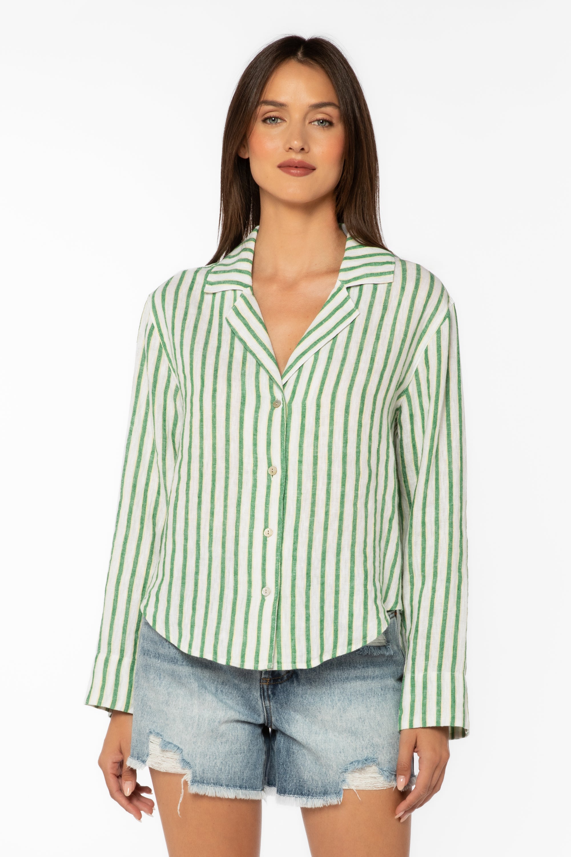 Benny Green Stripe Shirt - Tops - Velvet Heart Clothing