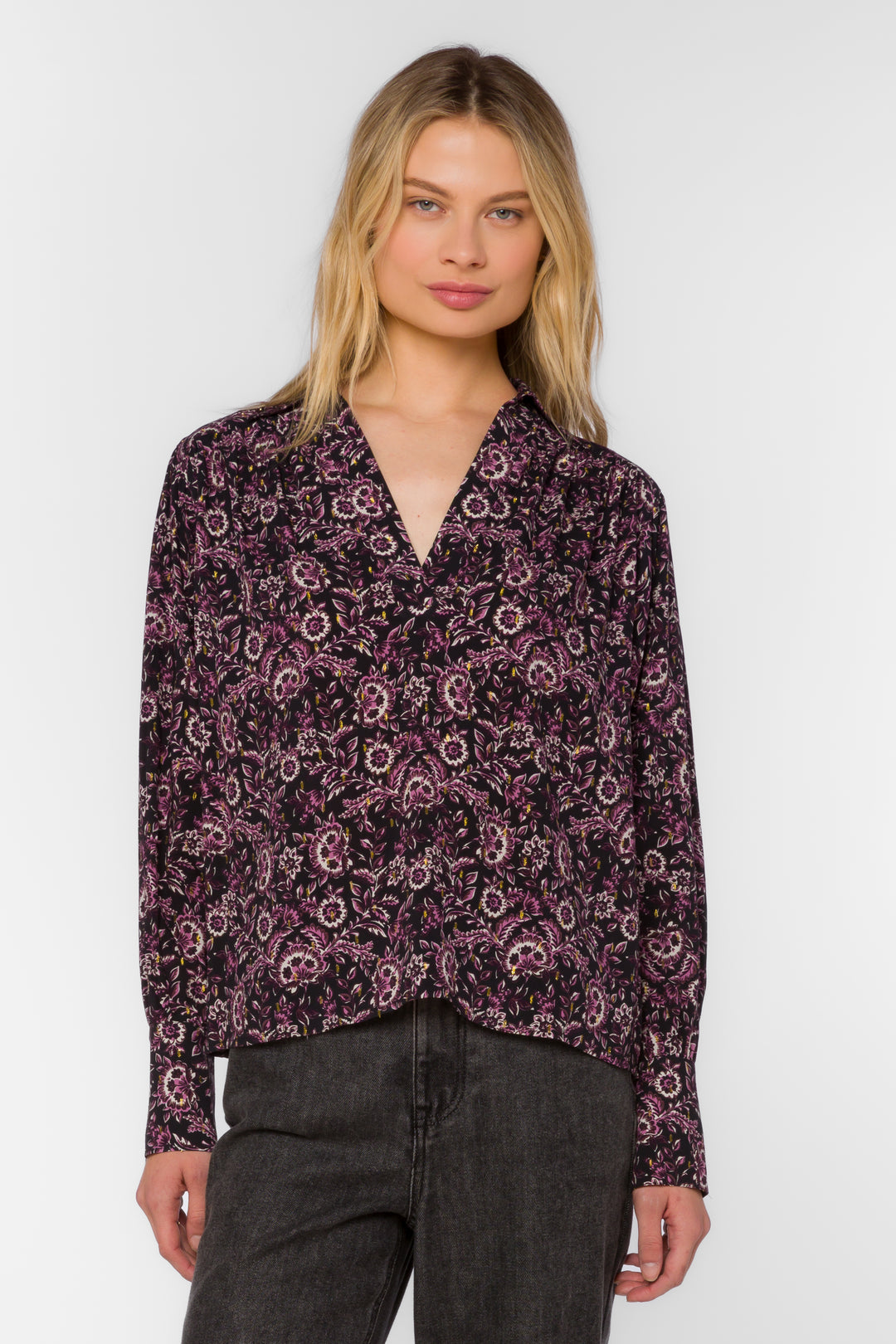 Beretta Floral Jacobean Top - Tops - Velvet Heart Clothing
