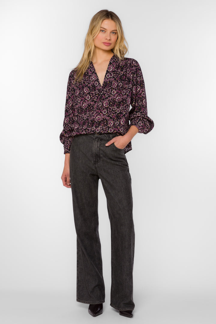 Beretta Floral Jacobean Top - Tops - Velvet Heart Clothing