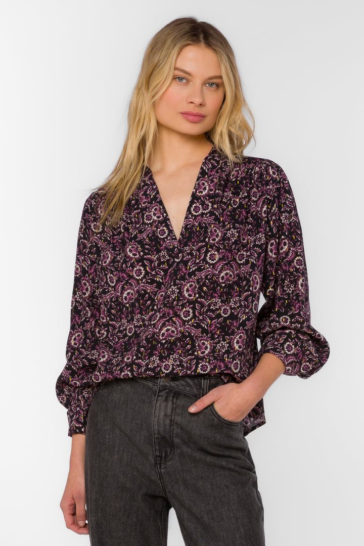 Beretta Floral Jacobean Top - Tops - Velvet Heart Clothing