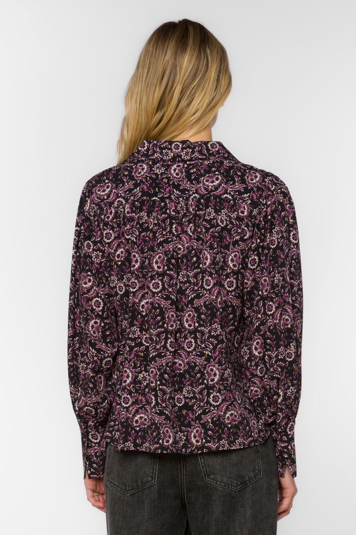 Beretta Floral Jacobean Top - Tops - Velvet Heart Clothing