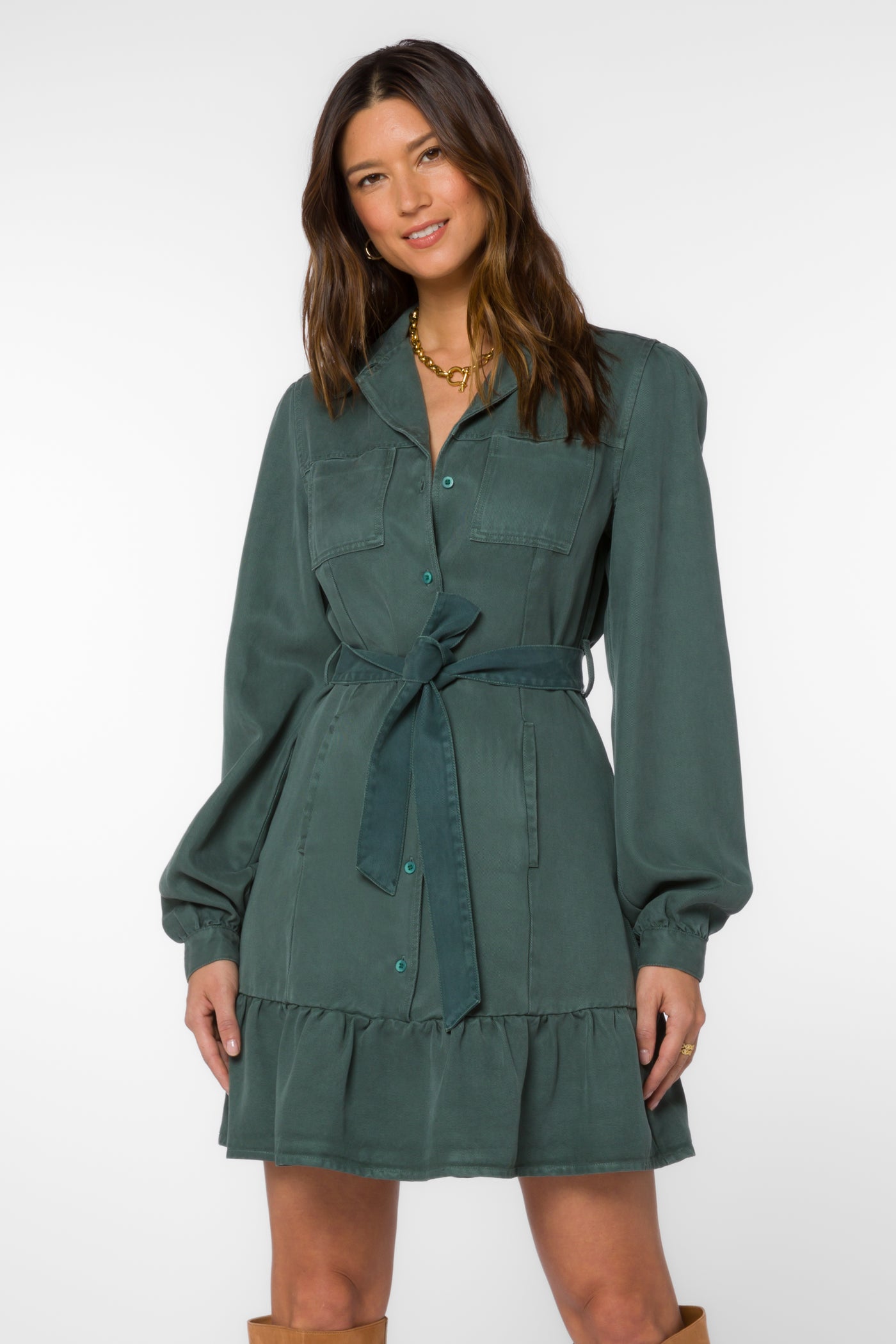Bethenny Dark Green Dress - Dresses - Velvet Heart Clothing