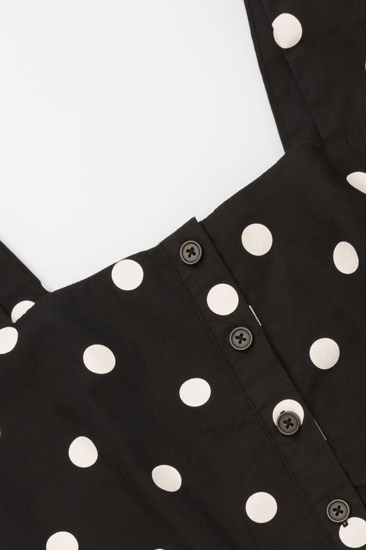 Bethie Black Dotted Top
