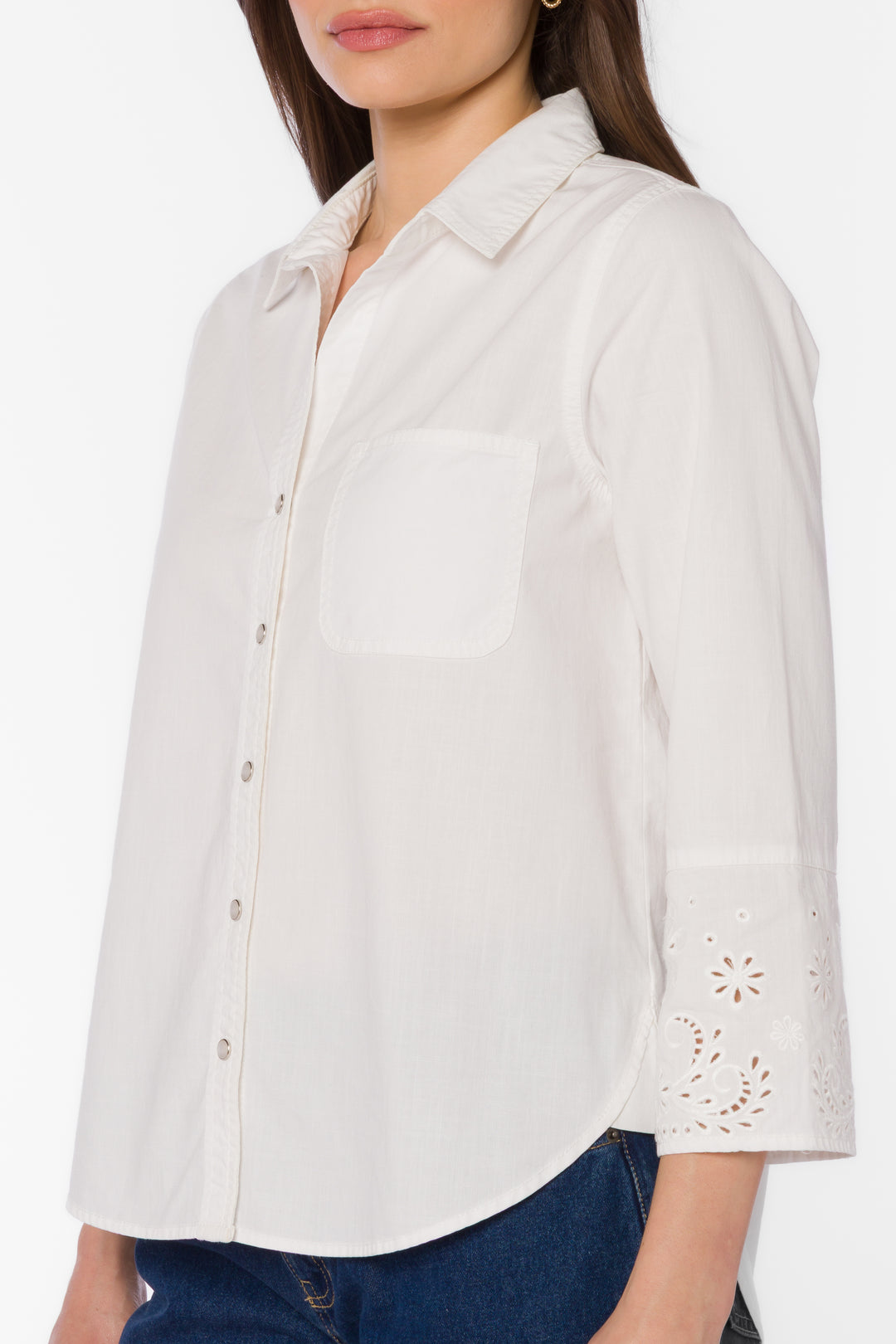 Blake White Embroidered Shirt -  - Velvet Heart Clothing